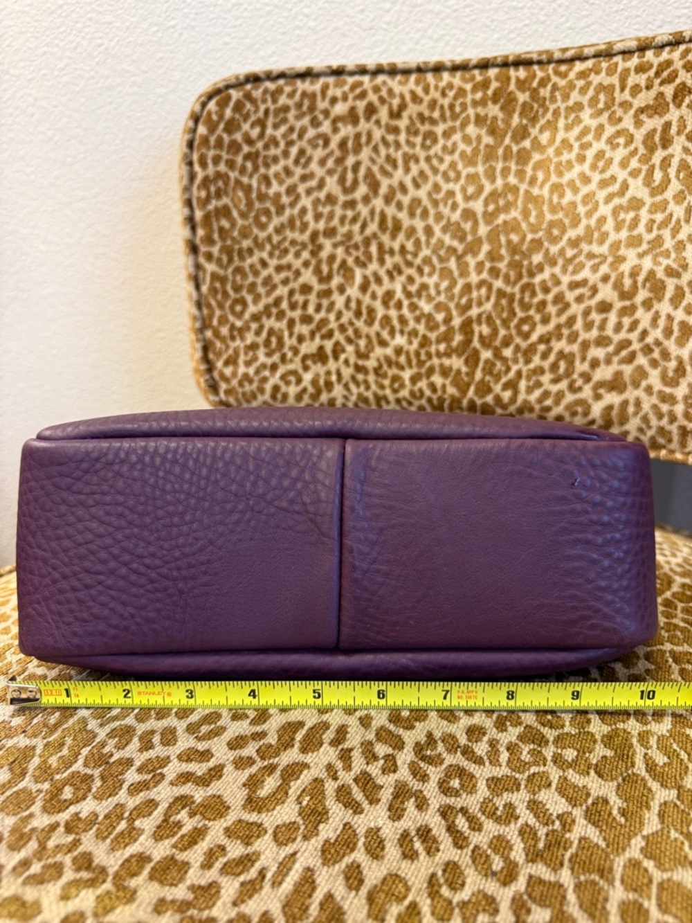 HANDMADE Burgundy/Plum Leather Satchel/Shoulder Bag w Bow Kisslock Gold hardware - Picture 16 of 16